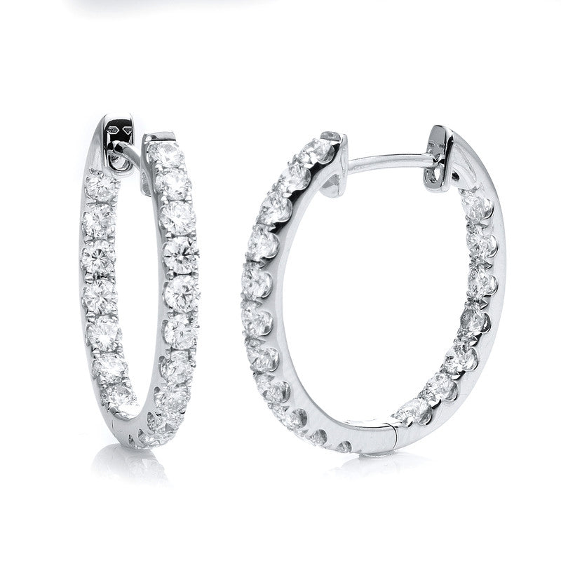 Creolen 18 kt WG, 36 Brill. 1,46 ct, TW-si