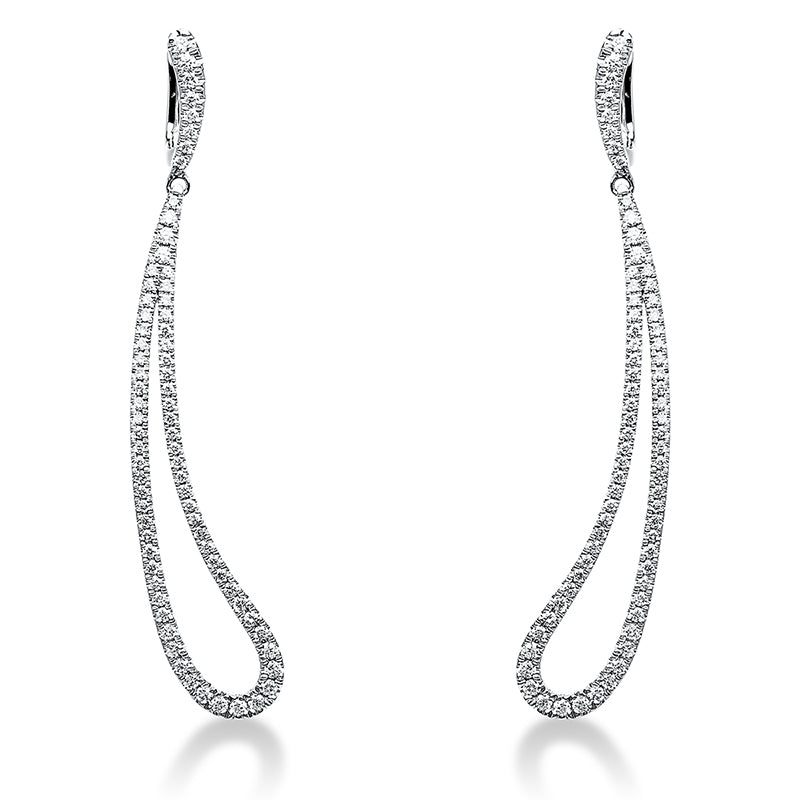 Ohrschmuck 18 kt WG, 146 Brill. 0,97 ct, TW-si