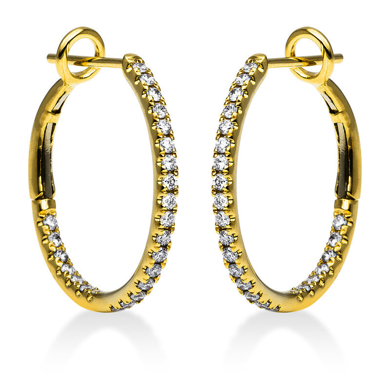 Creolen 18 kt GG, 48 Brill. 0,36 ct, TW-si