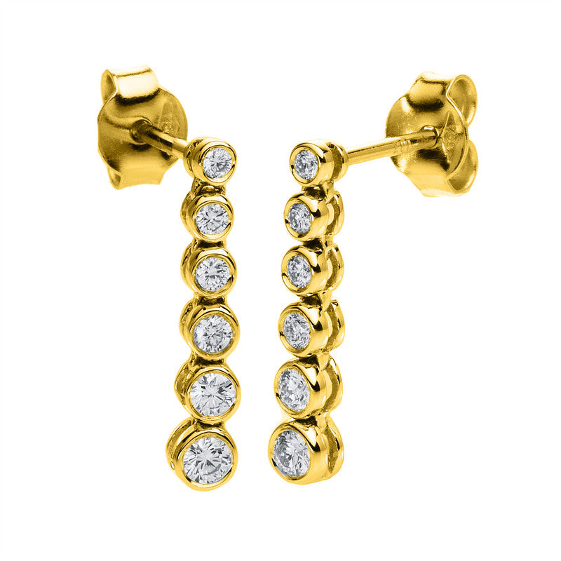 Ohrschmuck 18 kt GG, 12 Brill. 0,26 ct, TW-si