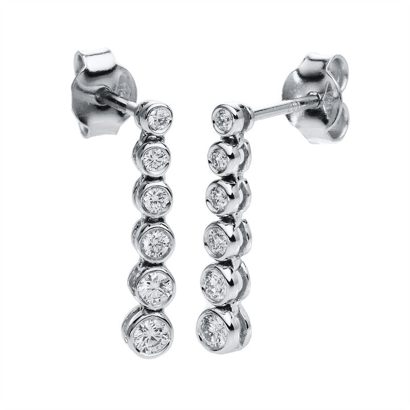 Ohrschmuck 18 kt WG, 12 Brill. 0,26 ct, TW-si