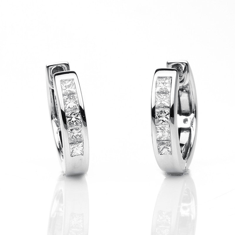Creolen 18 kt WG, 10 Princ. 0,25 ct, TW-si