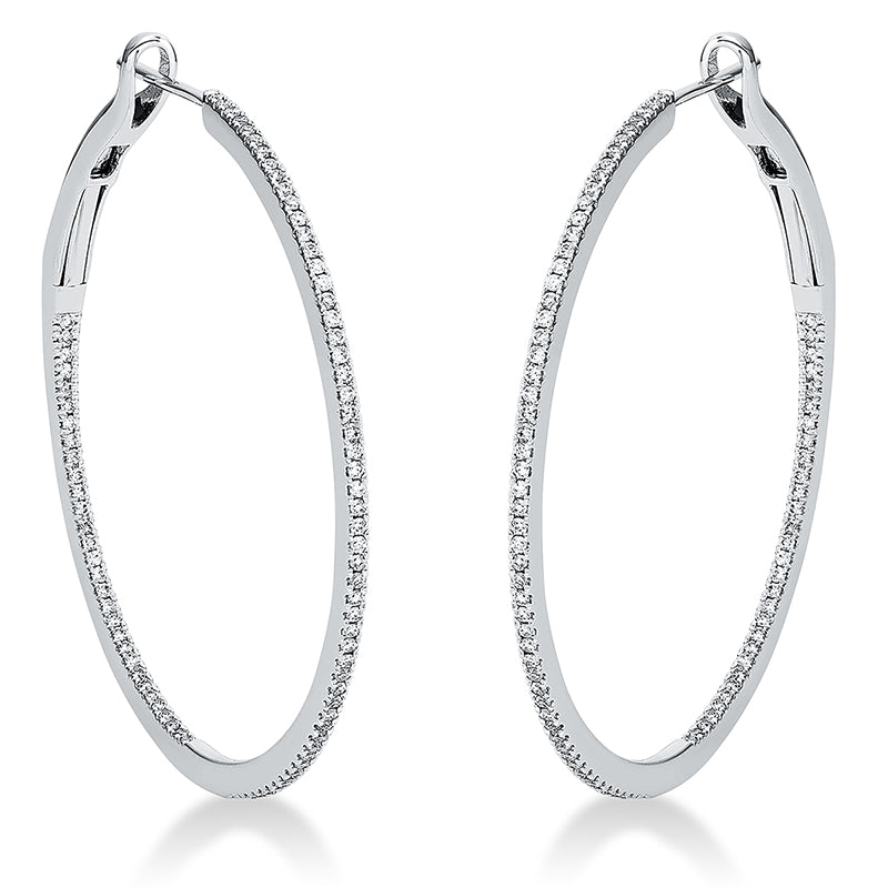 Creolen 18 kt WG, 170 Brill. 0,36 ct, TW-si