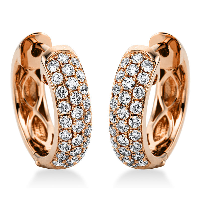 Creolen 18 kt RG, 56 Brill. 0,82 ct, TW-si