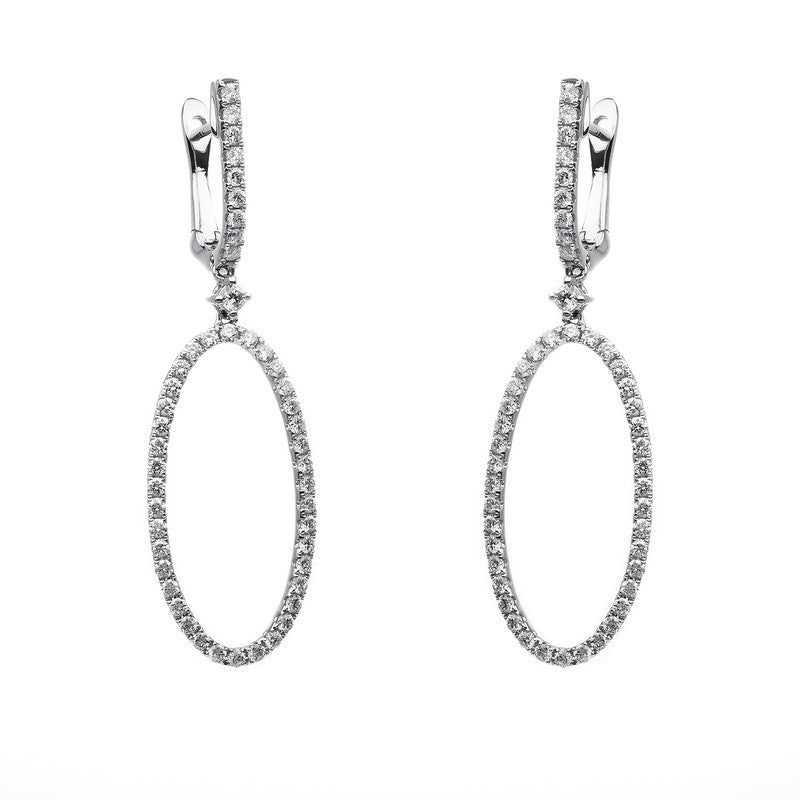 Ohrschmuck 18 kt WG, 96 Brill. 1,14 ct, TW-si