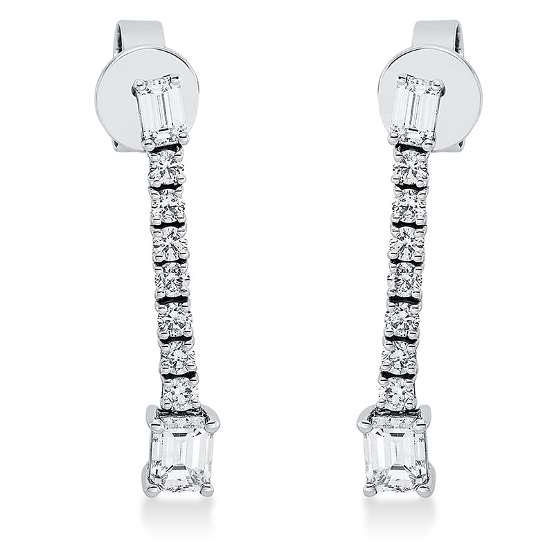 Ohrschmuck 18 kt WG. 4 Sm.schliff 0.97 ct. TW-vsi. 14 Brillanten 0.41 ct. TW-vsi