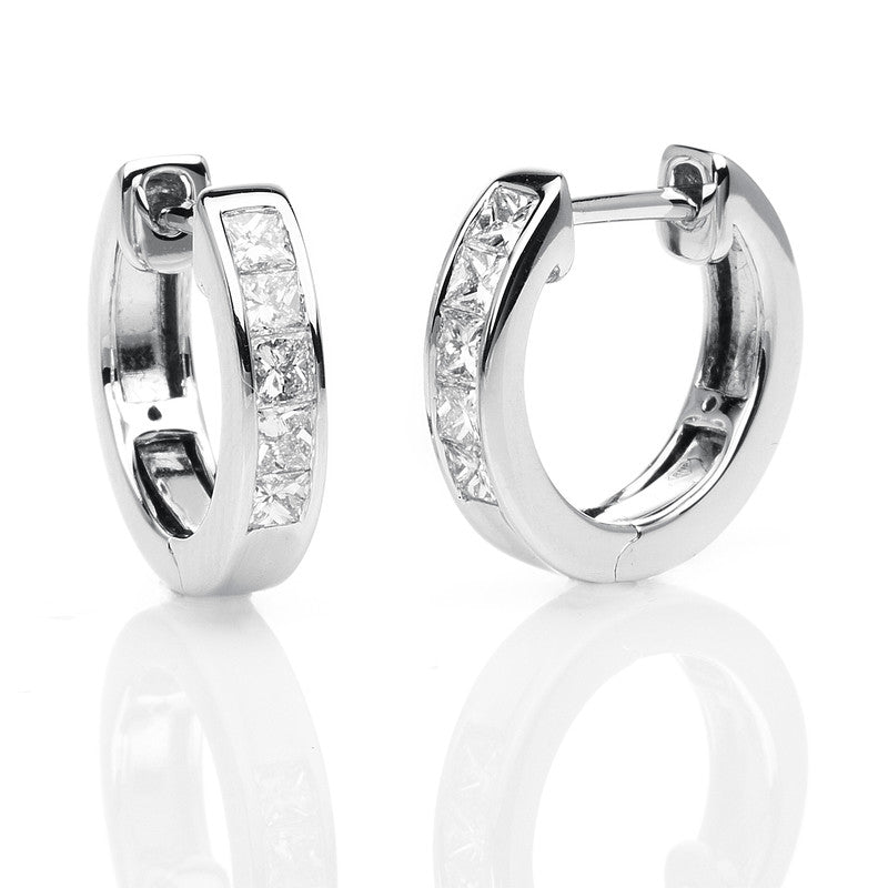 Creolen 18 kt WG, 10 Princ. 0,52 ct, TW-si