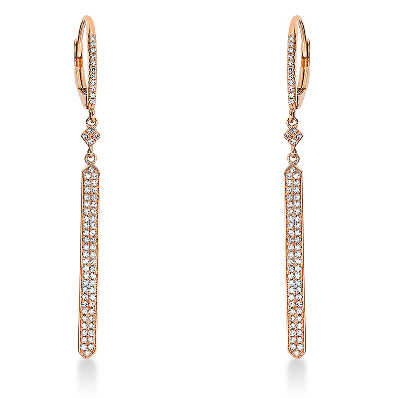Ohrschmuck 18 kt RG, 134 Dia. 0,37 ct, W-si