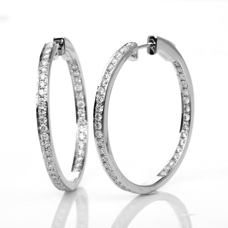 Creolen 18 kt WG. 78 Brillanten 1.27 ct. TW-si. S:2.4 mm. Ø:30.0 mm