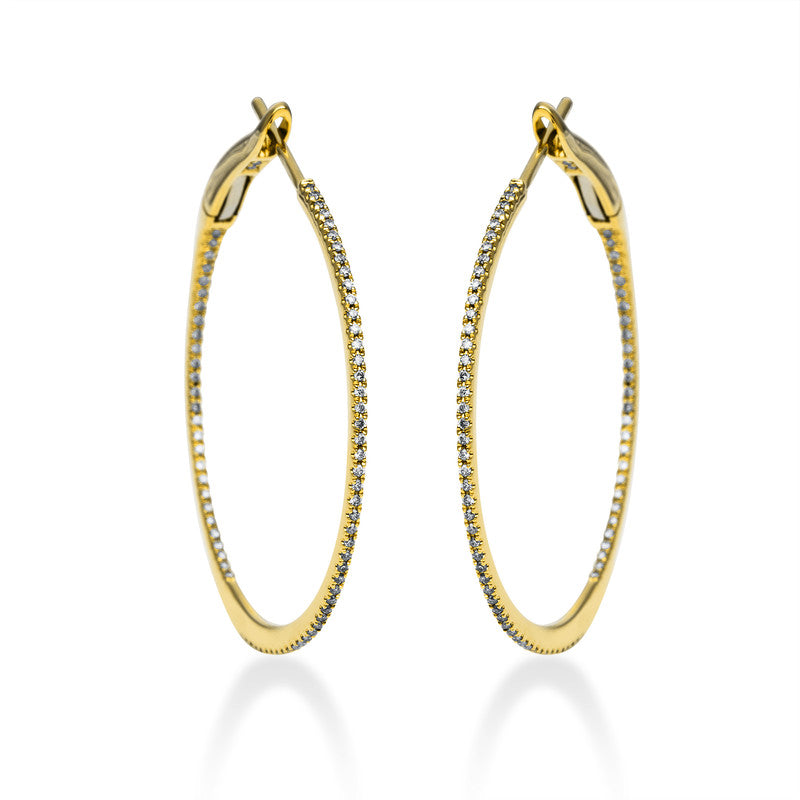 Creolen 14 kt GG, 160 Brill. 0,31 ct, TW-si