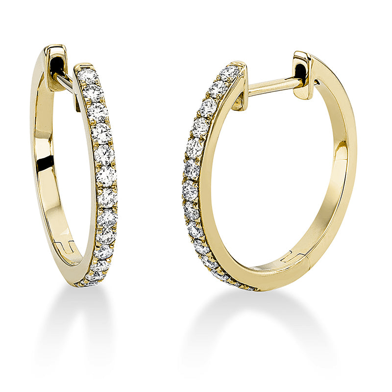 Creolen 18 kt GG, 28 Brill. 0,36 ct, TW-si