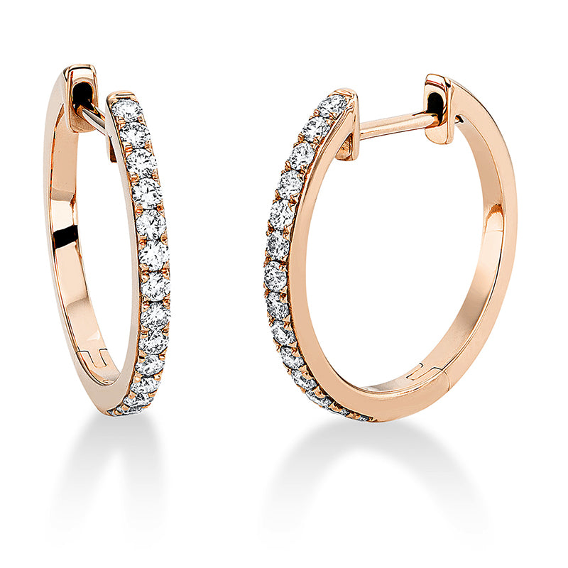 Creolen 18 kt RG, 28 Brill. 0,36 ct, TW-si