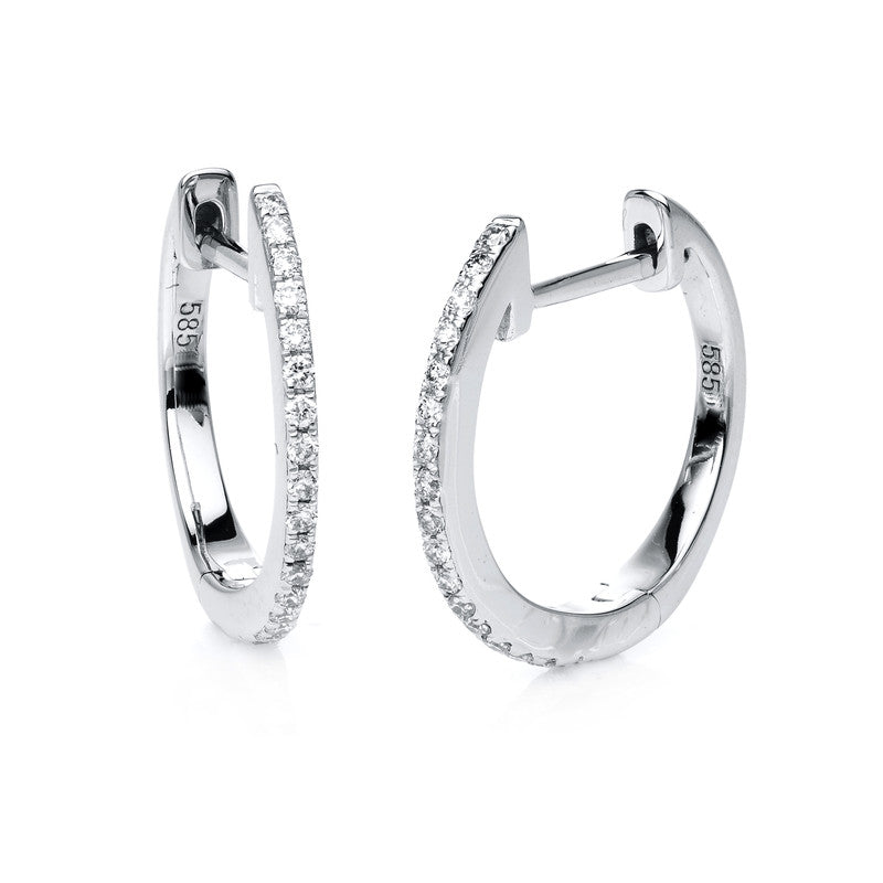 Creolen 18 kt WG, 34 Brill. 0,14 ct, TW-si