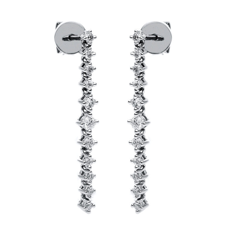 Ohrschmuck 18 kt WG, 22 Brill. 0,51 ct, TW-si