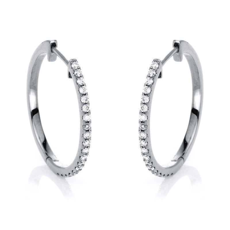 Creolen 14 kt WG, 38 Brill. 0,24 ct, TW-si