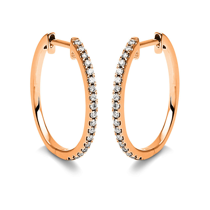Creolen 18 kt RG. 36 Brillanten 0.23 ct. TW-si. H:18.6 mm. B:16.4 mm. S:1.4 mm