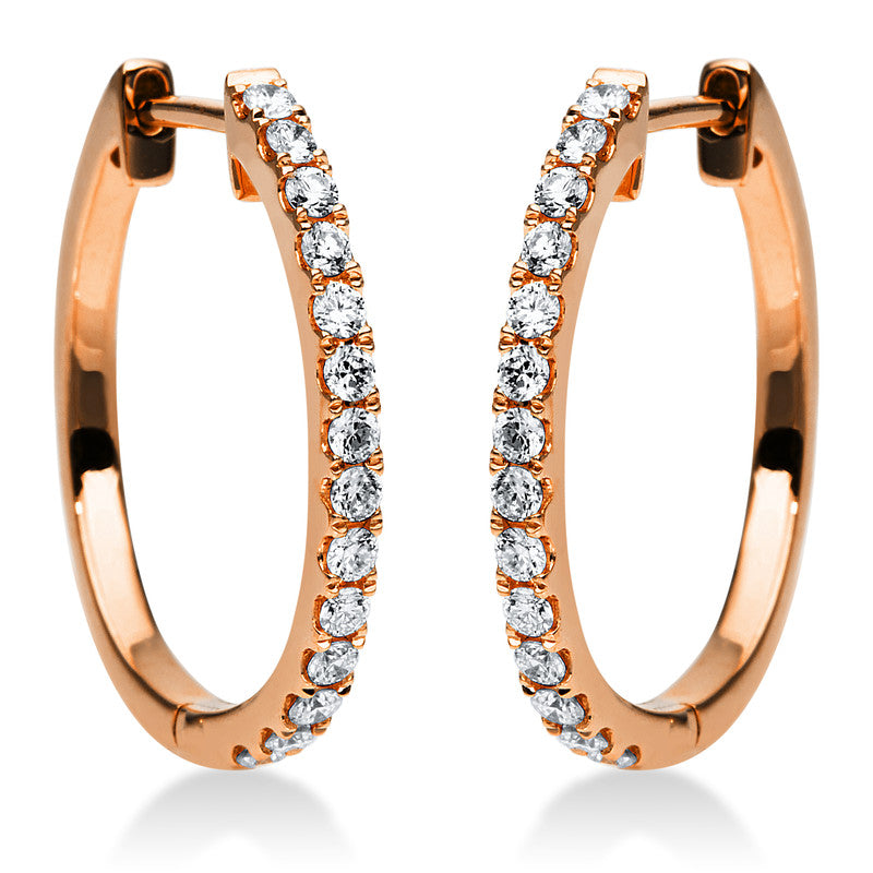 Creolen 18 kt RG, 28 Brill. 0,33 ct, TW-si