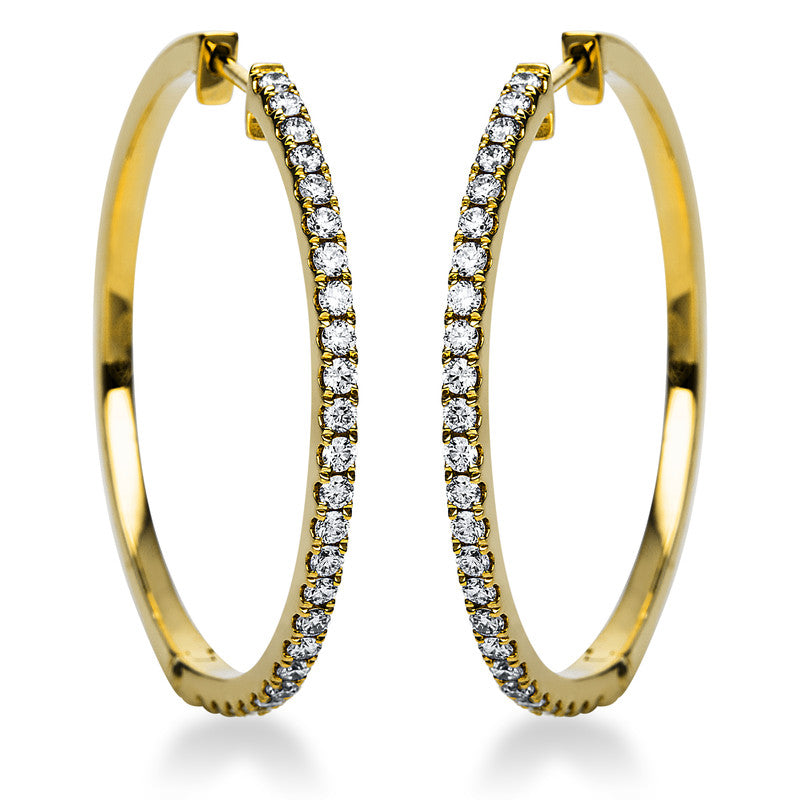 Creolen 14 kt GG, 50 Brill. 0,68 ct, TW-si