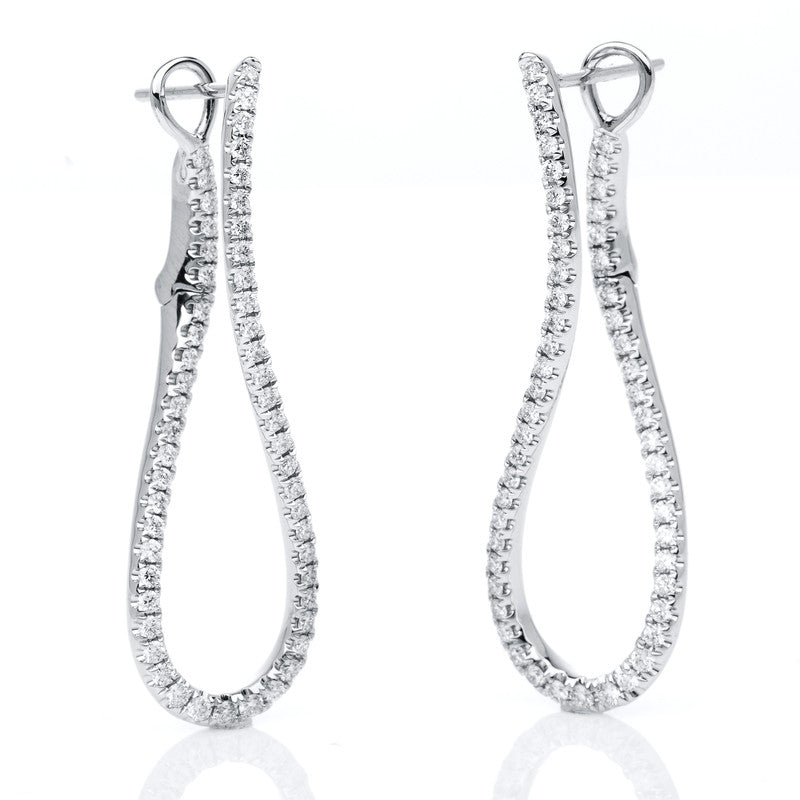 Ohrschmuck 18 kt WG, 106 Brill. 0,95 ct, TW-si