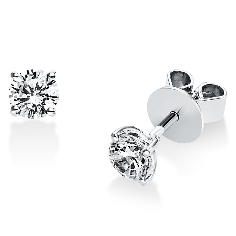 Ohrstecker 18 kt WG, GIA2416279975 + GIA5436871350, 2 Brill. 0,62 ct, F-si