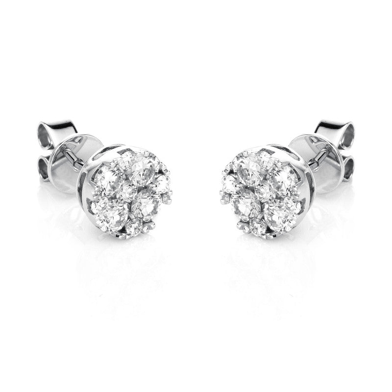 Ohrstecker 18 kt WG, 18 Brill. 1,01 ct, TW-si