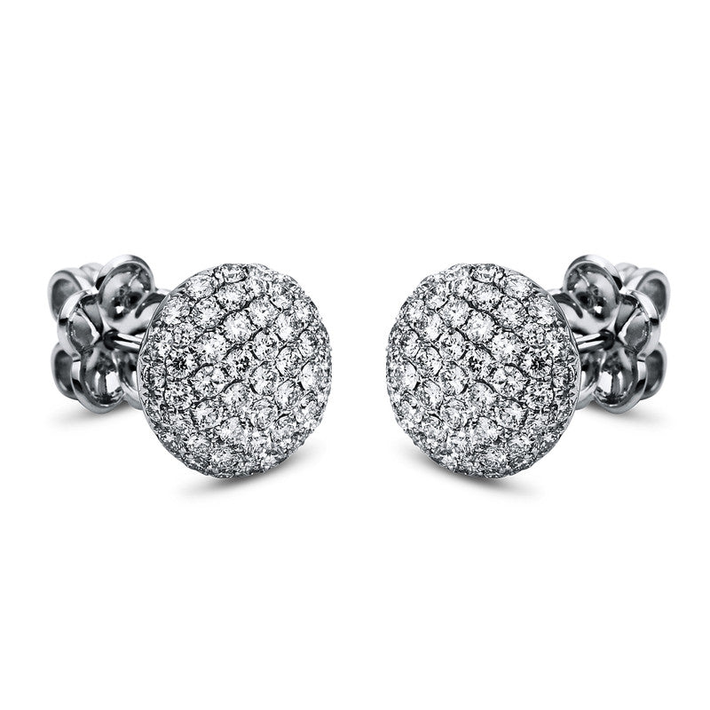 Ohrstecker 18 kt WG, 110 Brill. 1,12 ct, TW-vsi