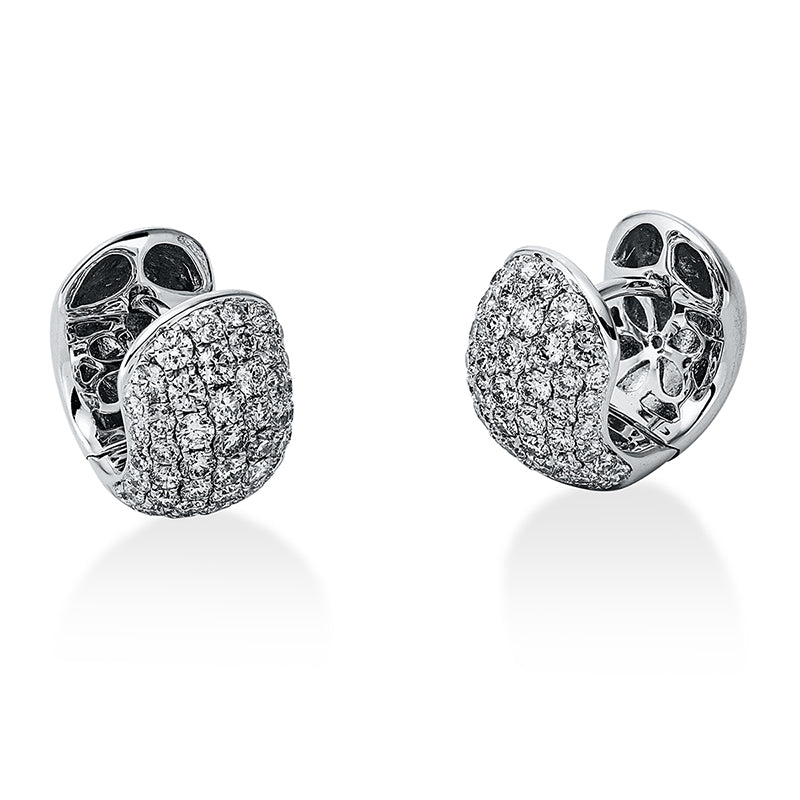 Creolen 18 kt WG, 108 Brill. 1,35 ct, TW-vsi