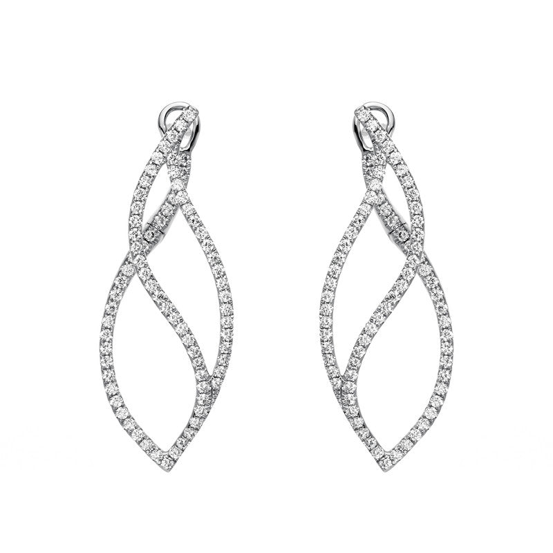 Ohrschmuck 18 kt WG, 150 Brill. 1,20 ct, TW-si