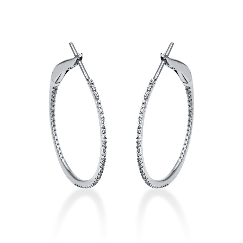 Creolen 14 kt WG, 118 Brill. 0,23 ct, TW-si
