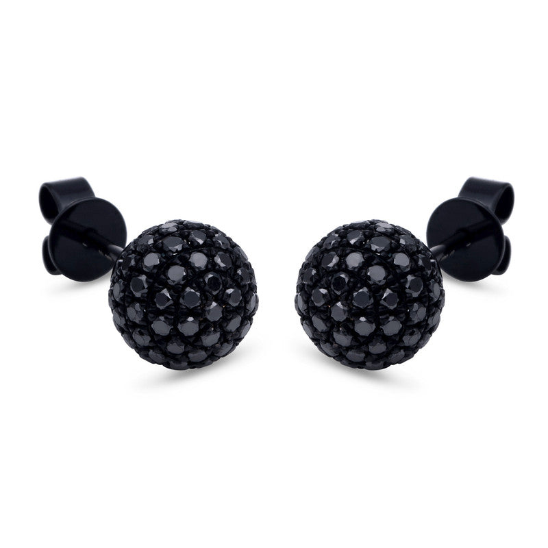 Ohrstecker 18 kt WG, schwarz rhodiniert, 128 Brill. 0,98 ct, schwarz