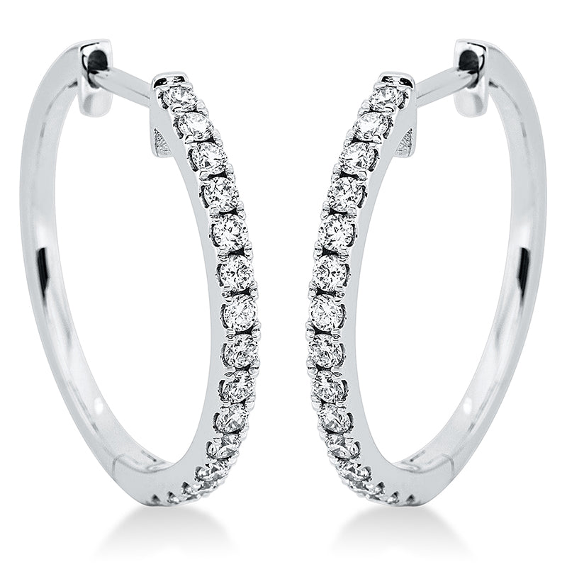 Creolen 18 kt WG, 30 Brill. 0,41 ct, TW-si
