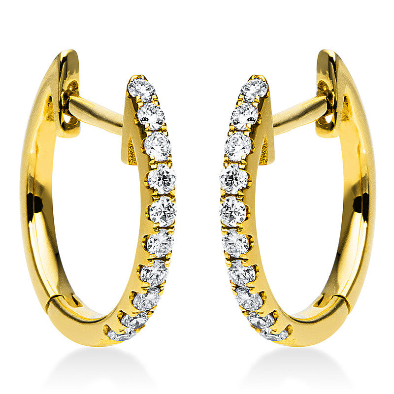 Creolen 18 kt GG, 20 Brill. 0,16 ct, TW-si