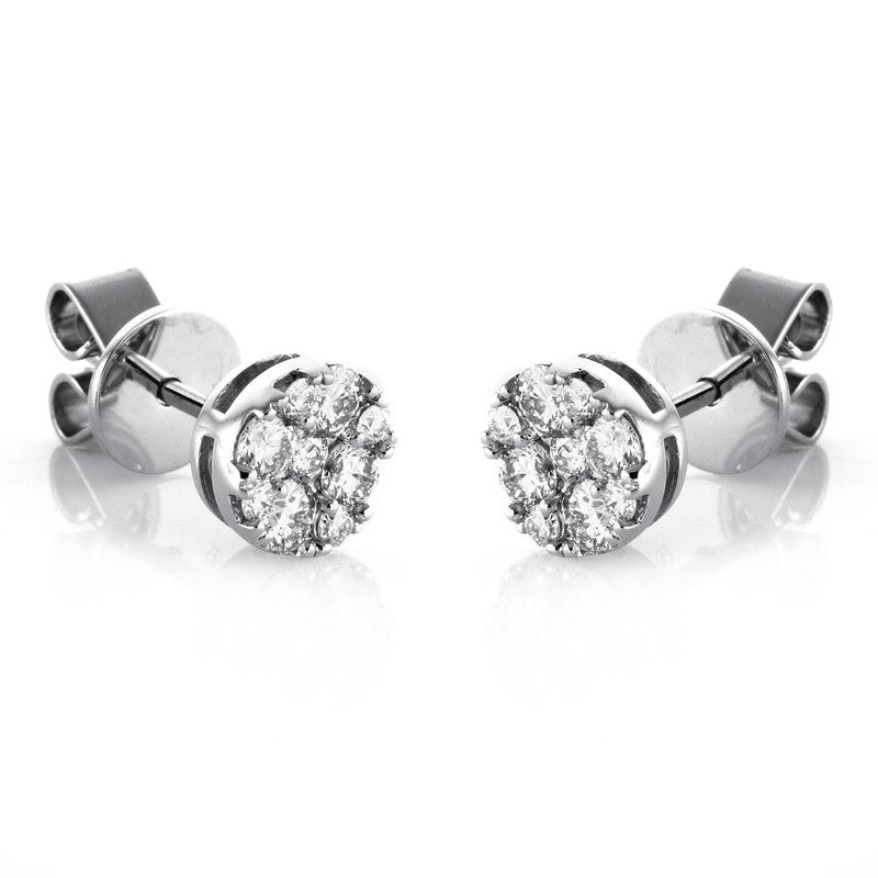 Ohrstecker 18 kt WG. 18 Brillanten 0.51 ct. TW-si