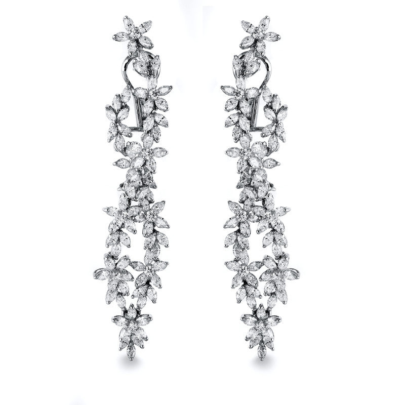 Ohrschmuck 18 kt WG, 160 Nav. 9,66 ct, TW-vsi/si, 18 Brill. 0,77 ct, TW-vsi/si