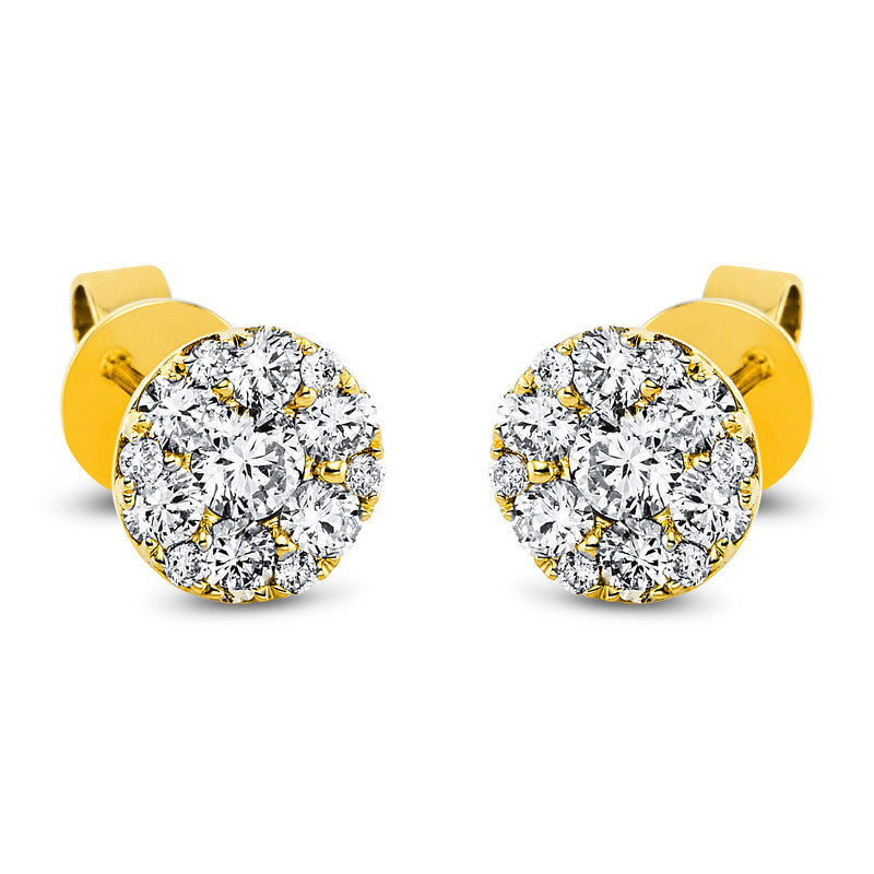 Ohrstecker 18 kt GG, 12 Brill. 0,54 ct, TW-si, 2 Brill. 0,22 ct, TW-si, 12 Brill. 0,08 ct, TW-si