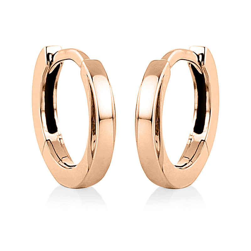 Creolen 18 kt RG mattiert H:10,9mm, B:11,7 mm, S.1,6 mm