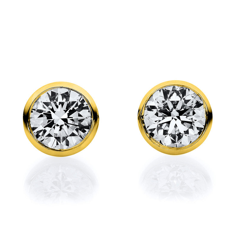 Ohrstecker 18 kt GG, 2 Brill. 0,35 ct, TW-si