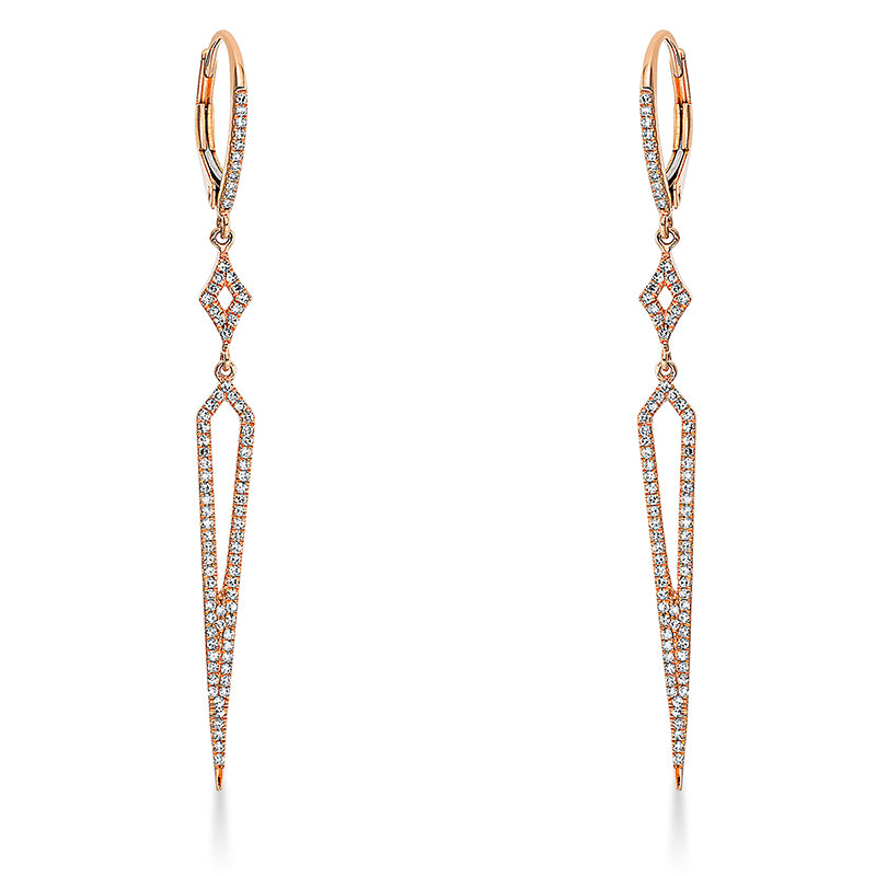 Ohrschmuck 18 kt RG, 168 Dia. 0,39 ct, W-si
