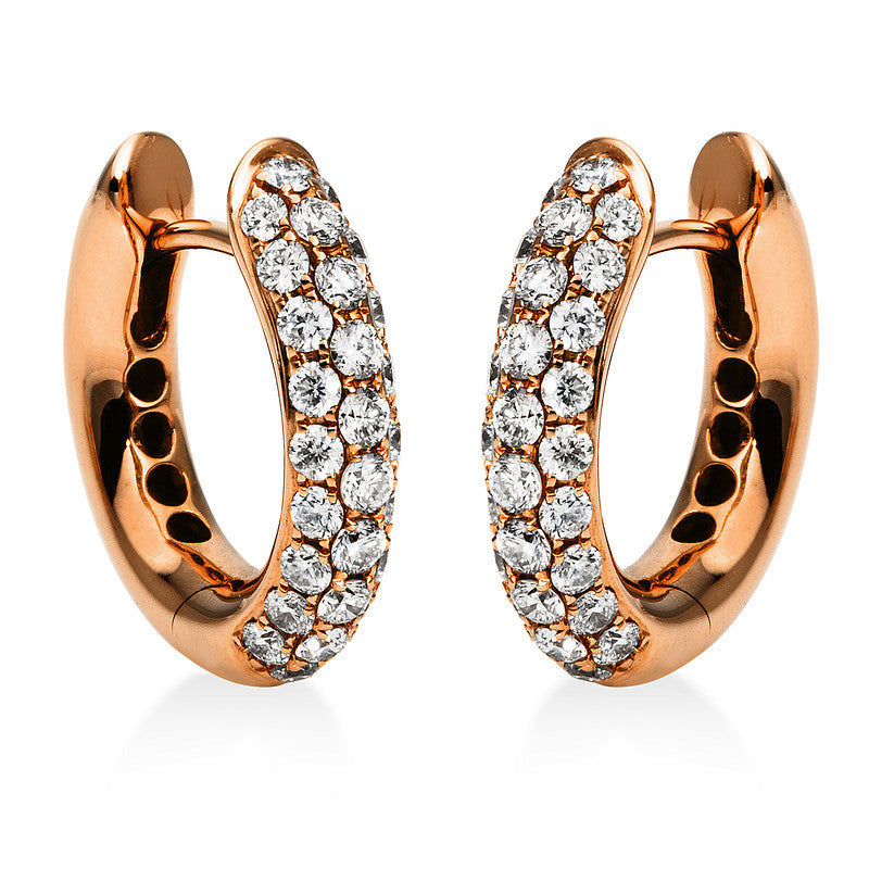 Creolen 18 kt RG, 56 Brill. 0,86 ct, TW-vsi