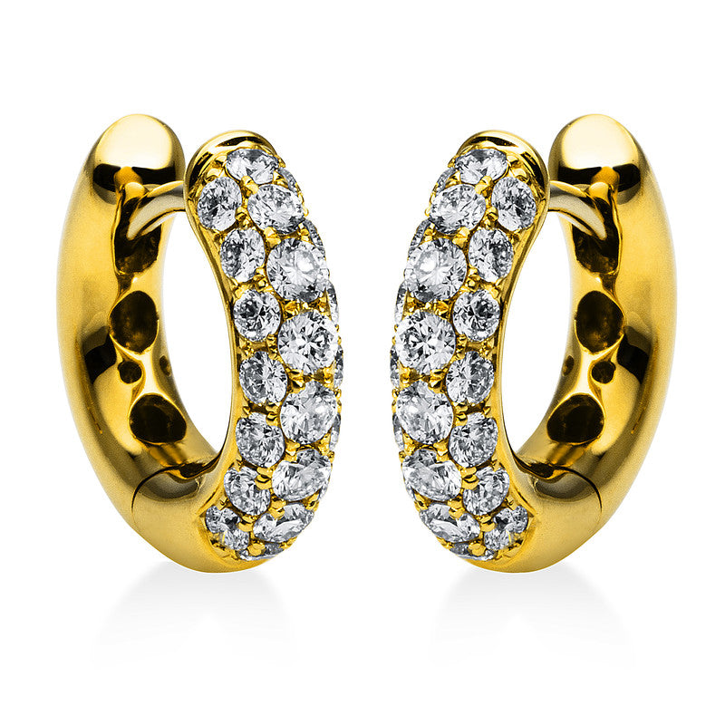 Creolen 18 kt GG, 44 Brill. 0,58 ct, TW-vsi