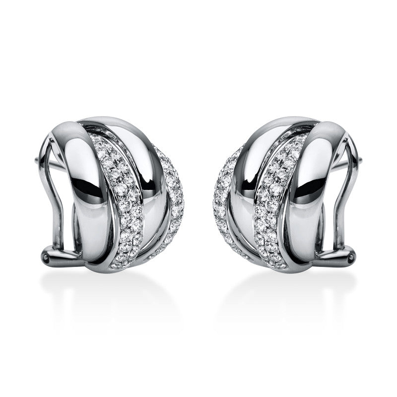 Ohrschmuck 18 kt WG, 90 Brill. 1,04 ct, TW-vsi