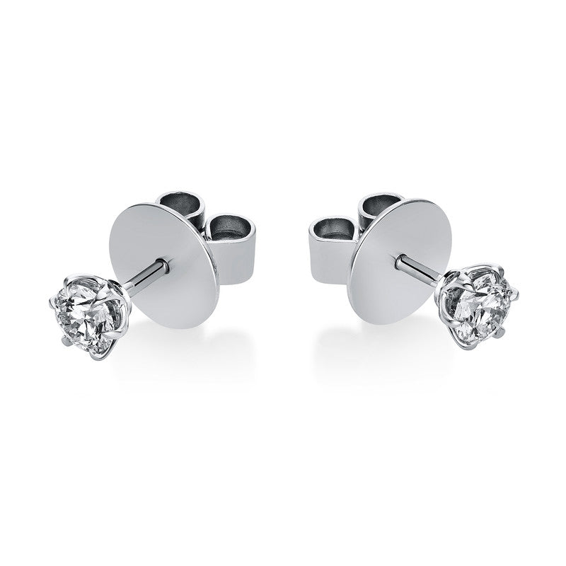 Ohrstecker 6er-Krappe 18 kt WG. GIA7316752308 + GIA2306701557. 2 Brillanten 0.61 ct. F-si