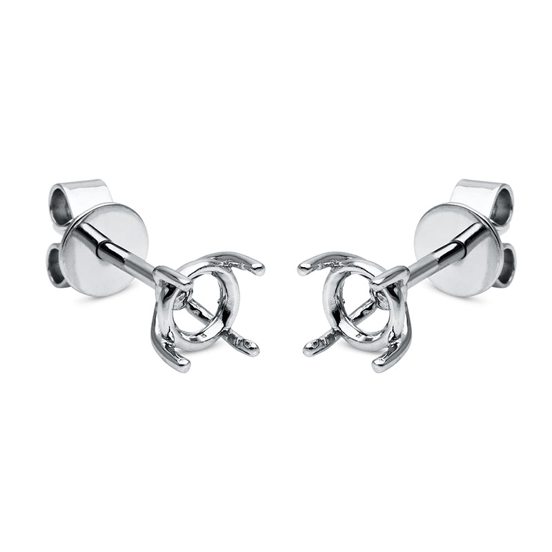 Ohrstecker 4er-Krappe 18 kt WG. Leerfassung für 1x Brill. 0.40 ct