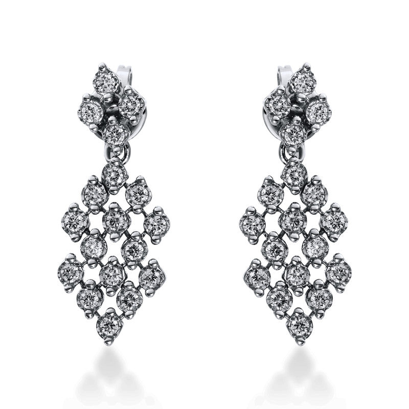 Ohrschmuck 18 kt WG. 36 Brillanten 0.45 ct. TW-si