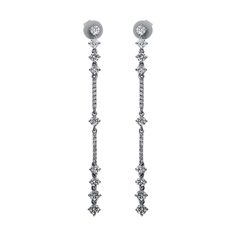 Ohrschmuck 18 kt WG, 12 Brill. 1,14 ct, TW-si, 6 Brill. 0,44 ct, TW-si, 28 Brill. 0,14 ct, TW-si