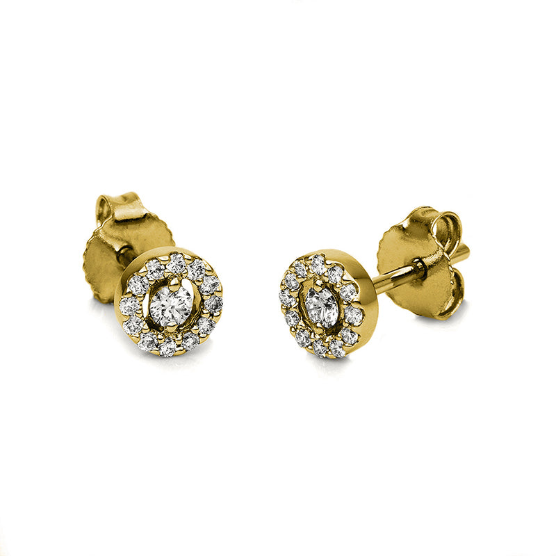 Ohrstecker 14 kt GG, 26 Brill. 0,22 ct, TW-si