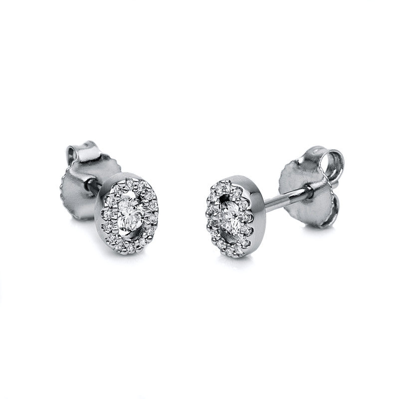 Ohrstecker 18 kt WG, 30 Brill. 0,20 ct, TW-si