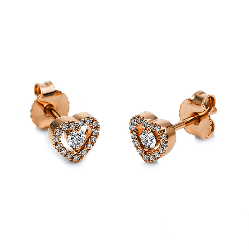 Ohrstecker 18 kt RG, 32 Brill. 0,17 ct, W-si