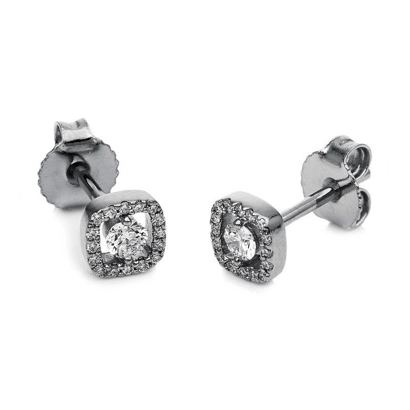Ohrstecker 18 kt WG, 34 Brill. 0,20 ct, TW-si