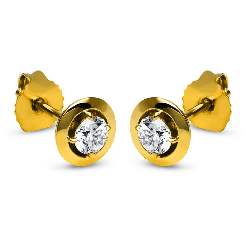 Ohrstecker 14 kt GG, 2 Brill. 0,40 ct, W-si